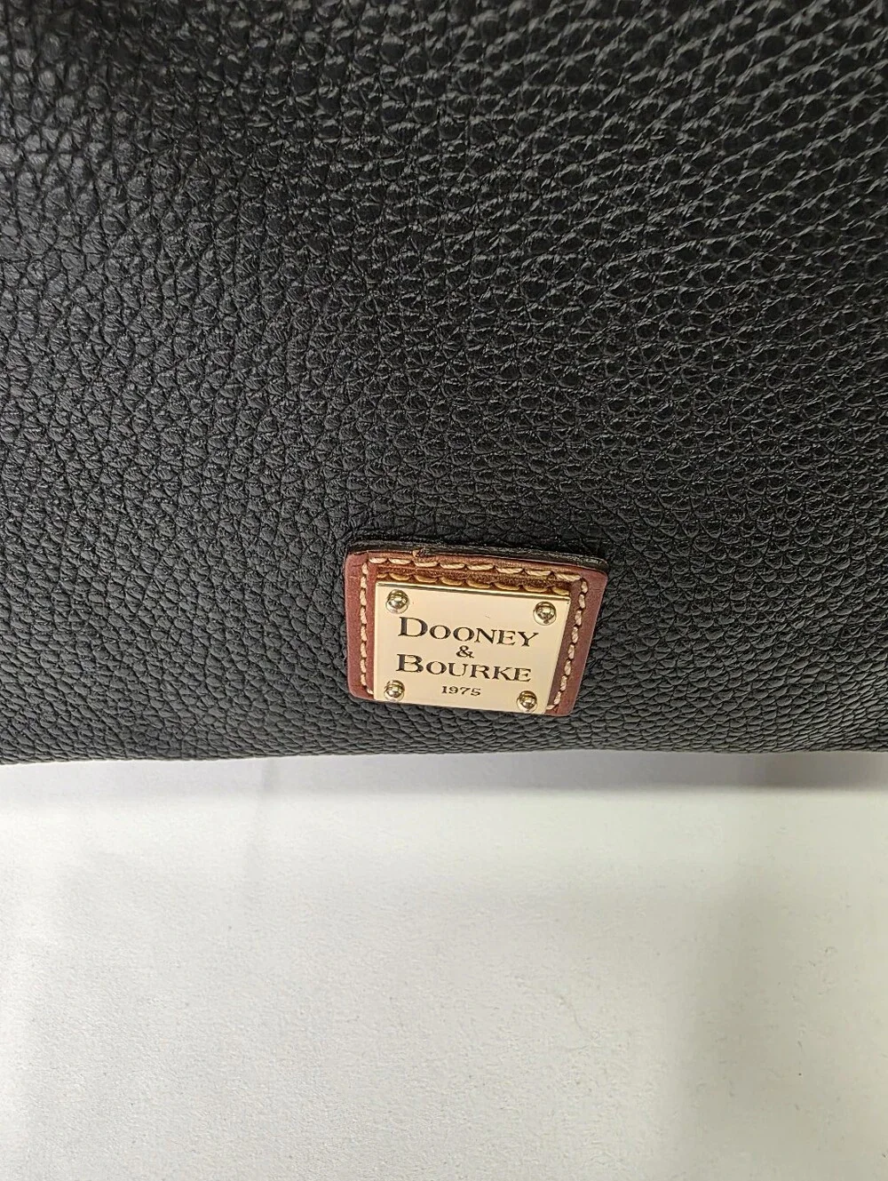 Dooney & Bourke Black Pebbled Leather Hobo Bag Tassel Shoulder Purse